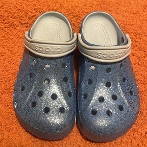 Women’s light blue sparkle crocs - size 7